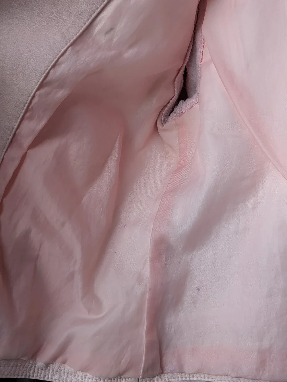 Justice Light Pink Faux Leather Moto Jacket